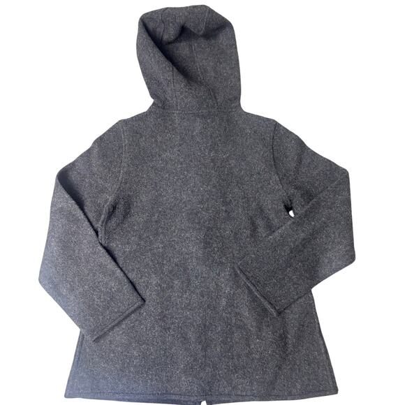 Eileen Fisher Lambswool Cotton Hooded Zip Jacket Brown XS/S – Alpaca Style Look - Picture 2 of 8